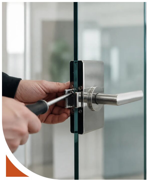 Установка замка стеклянной двери в Малоярославце от 3620 р. | Разлок-Млр